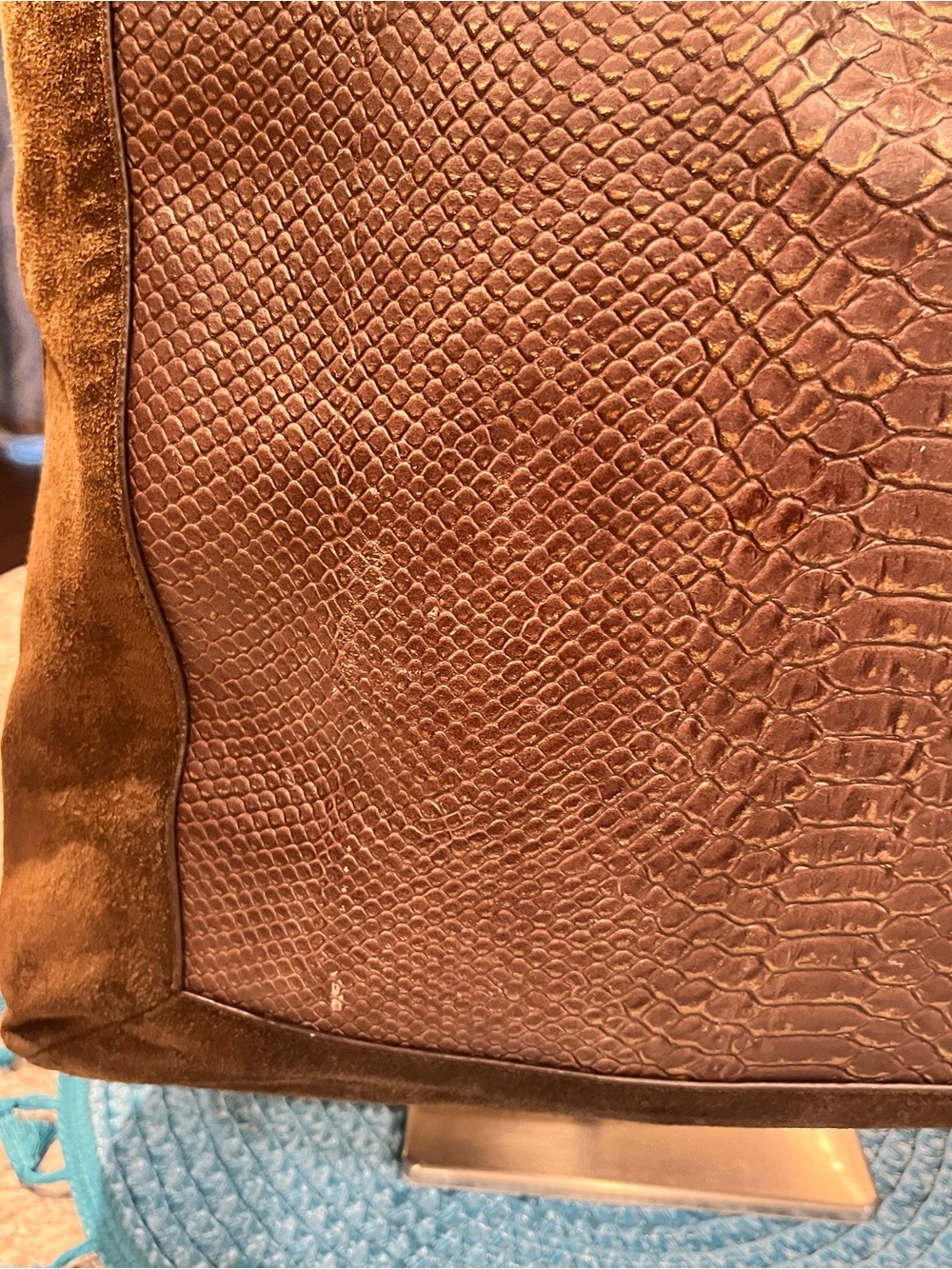 Coach Jose Tote Suede & Reptile Embossed Leather F32786 - Picture 16 of 16